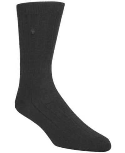 Shop Cole Haan Men's Ribbed Crew Socks In Black