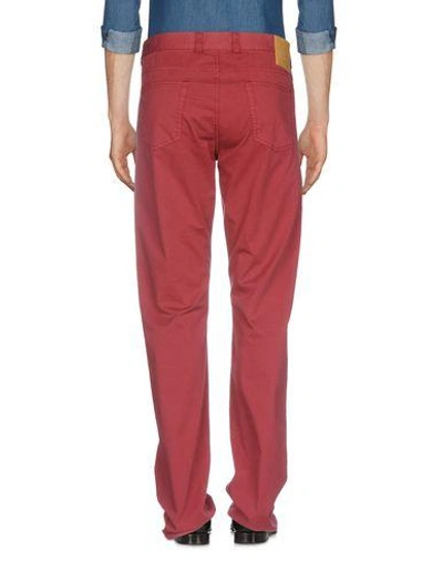 Shop Canali Casual Pants In Maroon