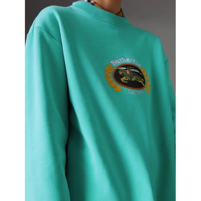 Shop Burberry Jersey-sweatshirt In Einer Neuauflage In Aqua