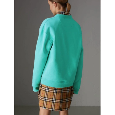 Shop Burberry Jersey-sweatshirt In Einer Neuauflage In Aqua