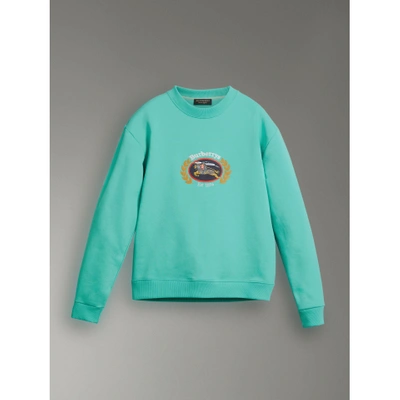 Shop Burberry Jersey-sweatshirt In Einer Neuauflage In Aqua