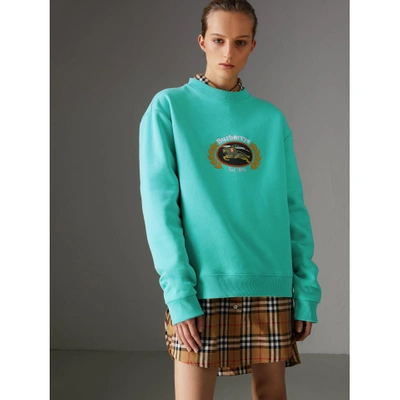 Shop Burberry Jersey-sweatshirt In Einer Neuauflage In Aqua