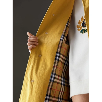 Shop Burberry Reissued Waxed Cotton Gabardine Car Coat In Yellow