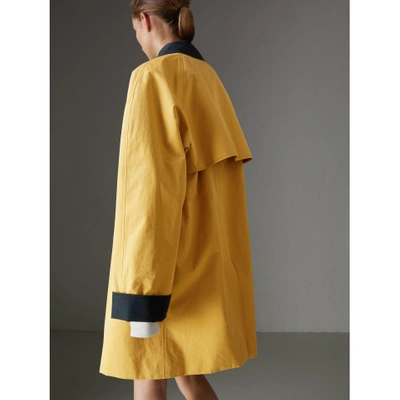 Shop Burberry Reissued Waxed Cotton Gabardine Car Coat In Yellow