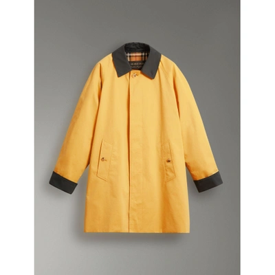 Shop Burberry Reissued Waxed Cotton Gabardine Car Coat In Yellow