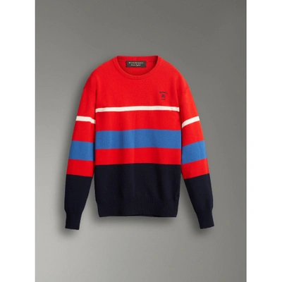 Shop Burberry Reissued Lambswool Sweater In Red