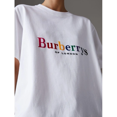 Shop Burberry Reissued Cotton T-shirt In Rainbow