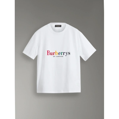 Shop Burberry Reissued Cotton T-shirt In Rainbow
