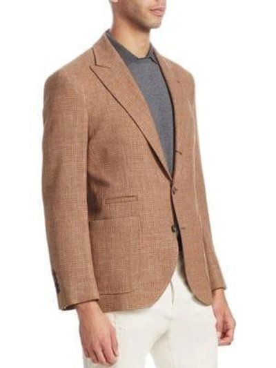 Shop Brunello Cucinelli Textured Blazer In Sequoia