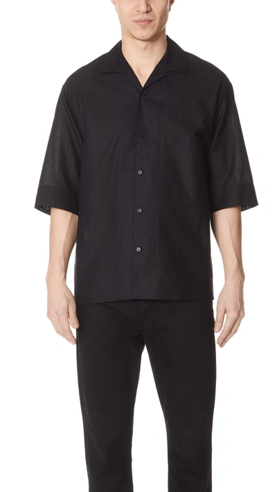 Shop Lemaire Collar Shirt In Black