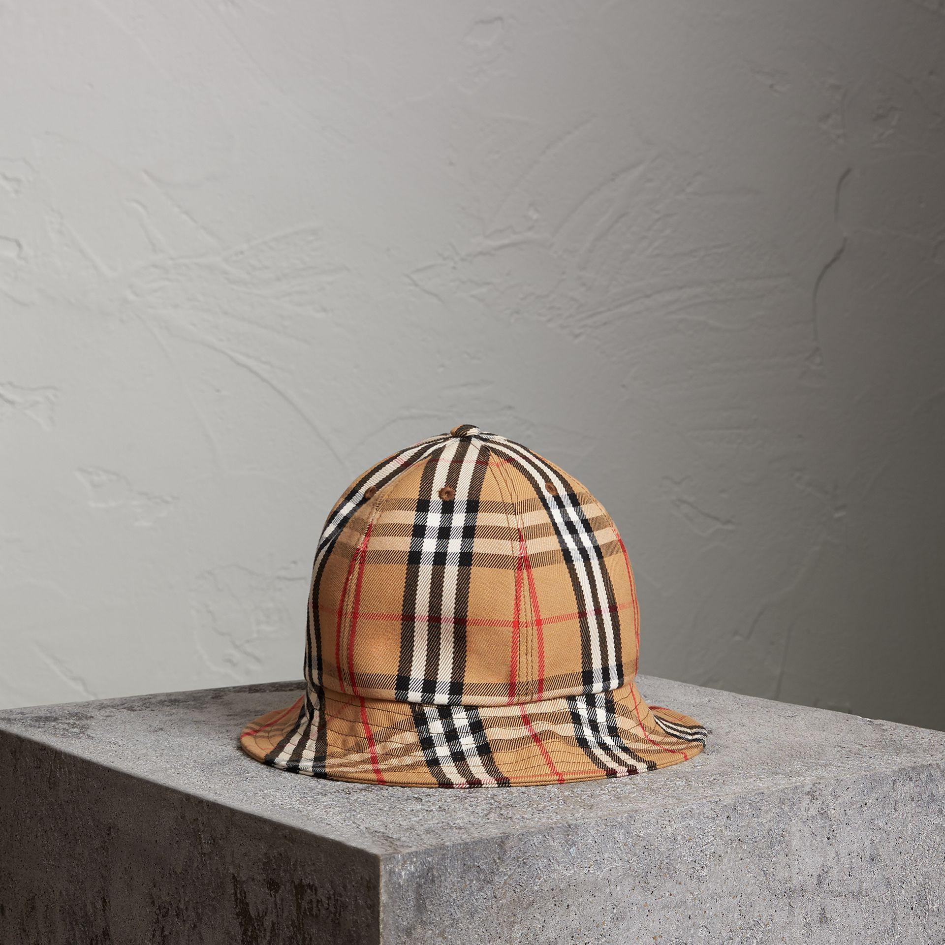 vintage check bucket hat