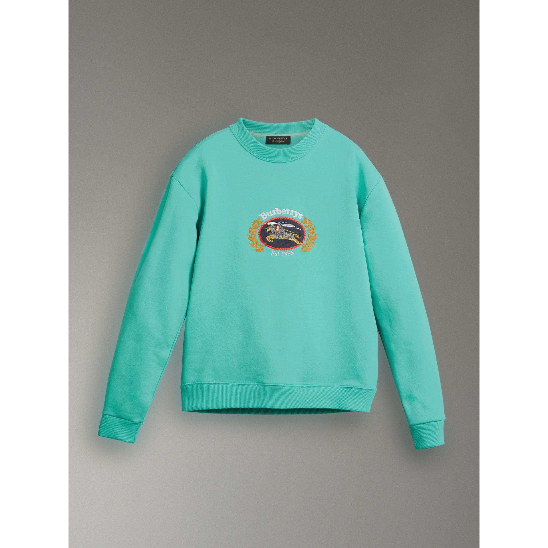Burberry Reissued Jersey Sweatshirt In Blue | ModeSens
