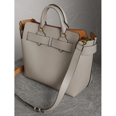 Shop Burberry The Medium Leather Belt Bag In Mineral Grey