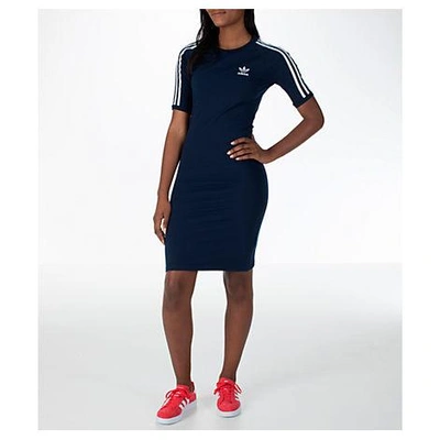 Shop Adidas Originals Women's Originals 3-stripes Dress, Blue