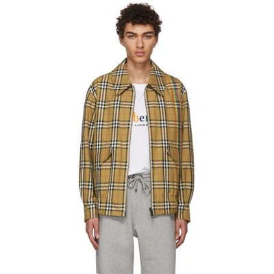 Burberry Reversible Tan Rainbow Check Harrington Jacket | ModeSens