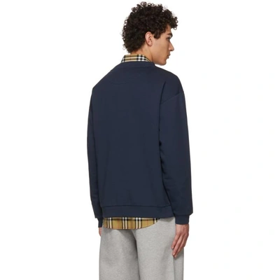 Shop Burberry Navy Sport Logo Sweatshirt