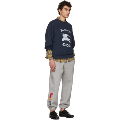 Shop Burberry Navy Sport Logo Sweatshirt