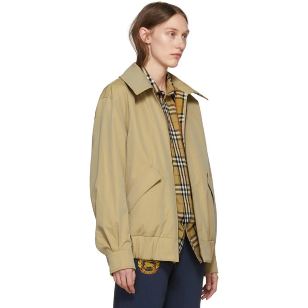 Burberry Reversible Tan Rainbow Check Harrington Jacket ModeSens