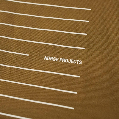 Shop Norse Projects Niels Stripe Screen Logo Tee In Brown