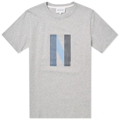 Shop Norse Projects Niels Layer Logo Tee In Grey