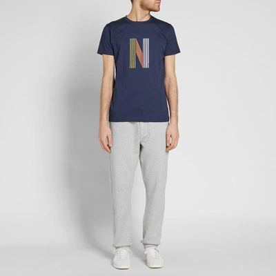 Shop Norse Projects Niels Layer Logo Tee In Blue