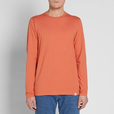 Shop Norse Projects Long Sleeve Niels Standard Tee In Red