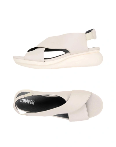 Shop Camper Balloon Woman Sandals Ivory Size 10 Soft Leather In White