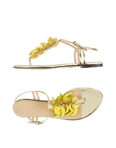 Shop Charlotte Olympia Toe Strap Sandals In Platinum