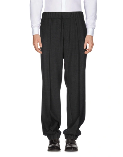 Shop Versace Casual Pants In Steel Grey