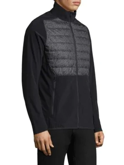Shop J. Lindeberg Lux Softshell Hybrid Jacket In Black Buil