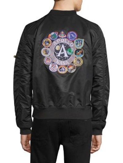 Shop Alpha Industries Apollo Patch Bomber Jacket In Black Red