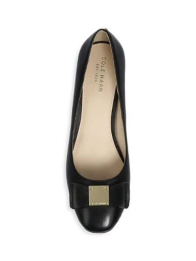 Shop Cole Haan Tali Bow Leather Pumps In Black