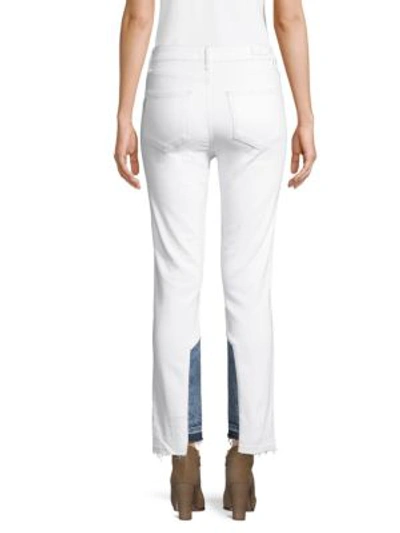 Shop Paige Hoxton Pieced Step Hem Skinny Jeans In Agnes