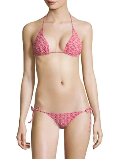 Shop Lisa Marie Fernandez Two-piece Pamela Bikini In Red Two Tone Seersucker