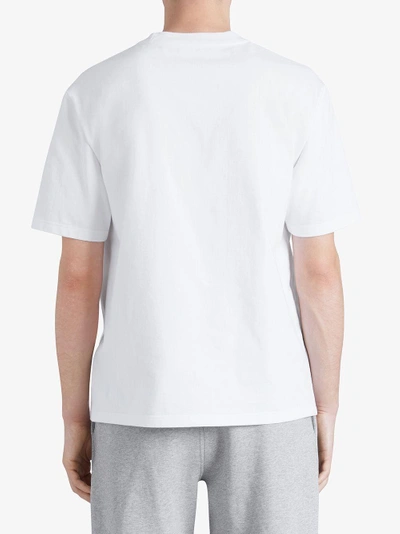 Burberry Unisex Logo-embroidered Cotton-jersey T-shirt In White | ModeSens
