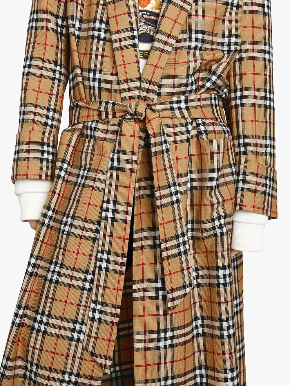 reissued vintage check dressing gown coat