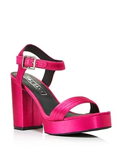 Shop Sol Sana Women's Cathy Satin Platform Sandals - 100% Exclusive In Pink