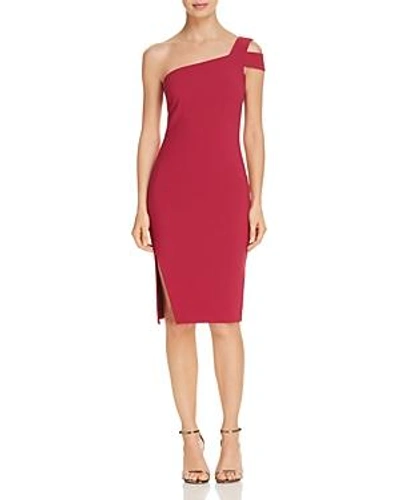 Shop Likely Packard One-shoulder Dress In Ruby
