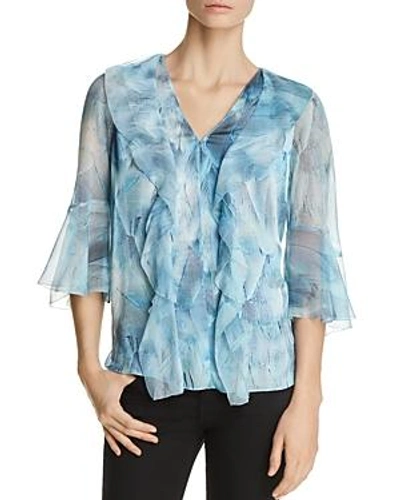 Shop Elie Tahari Faith Silk Ruffle Blouse - 100% Exclusive In Stratus