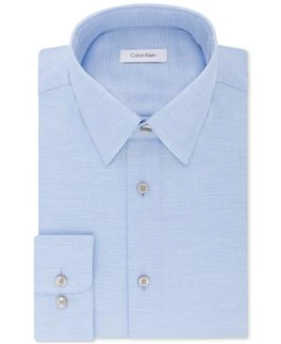 Shop Calvin Klein Steel Men's Classic/regular Non-iron Stretch Performance Dress Shirt In Stream