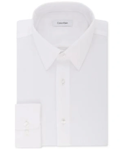 Shop Calvin Klein Steel Men's Classic/regular Non-iron Stretch Performance Dress Shirt In White