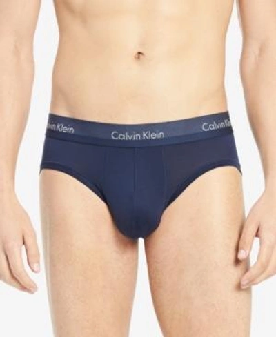 Shop Calvin Klein Men's Light Hip Briefs In Blue Shadow