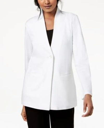 Shop Eileen Fisher Tencel Ponte Long-sleeve Stand-collar Blazer, Regular & Petite In White