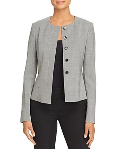 Shop Hugo Boss Javilla Houndstooth Blazer In Navy Fantasy