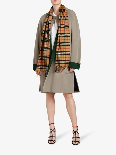 Shop Burberry Vintage Rainbow-check Scarf In Brown