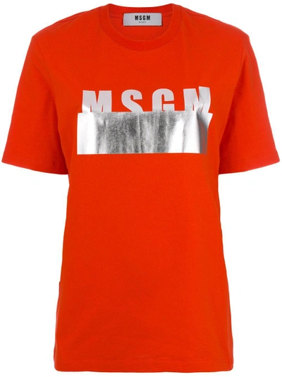 Shop Msgm Branded T-shirt - Red