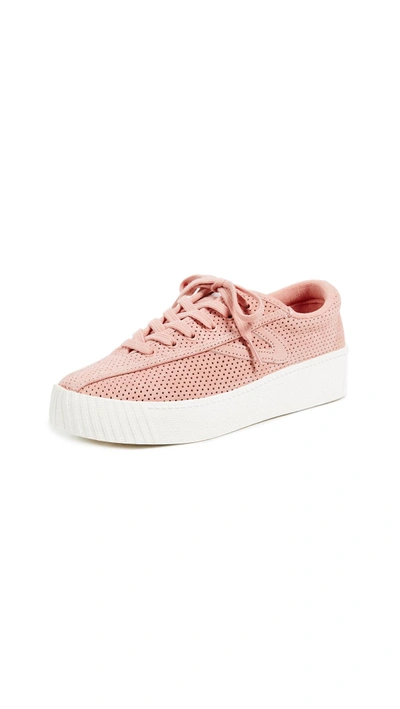 Shop Tretorn Nylite Bold Iii Perforated Platform Sneakers In Soft Blush