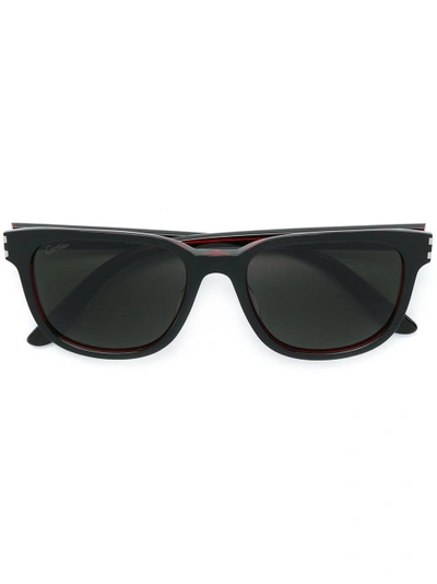 Shop Cartier C Décor Sunglasses In Black