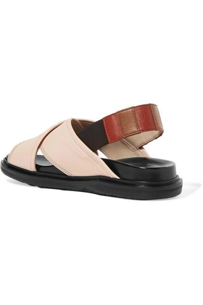Shop Marni Leather Slingback Sandals In Blush