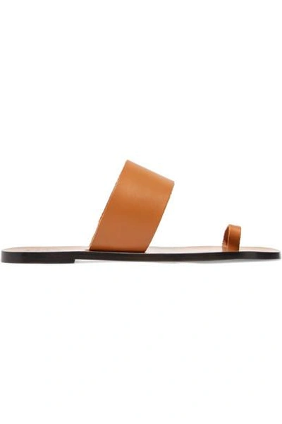 Shop Atp Atelier Astrid Leather Sandals In Tan